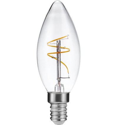 E14 1,5W Slim Flex Filament kronepære - C35, 150lm, 2200K, klart glass