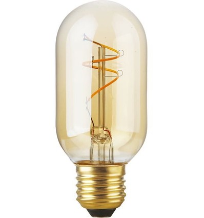 E27 2,9W Slim Flex Filament rør - 11cm, 2200K, gyllent glass, dimbar