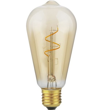 E27 2,9W dimbar LED-pære - Slim Flex Filament, ST64, 2200K, Gold, 250lm