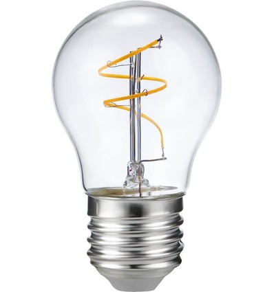 E27 3,2W dimbar LED kronepære - G45, Slim Flex Filament, 2200K, klart glass