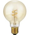 E27 4,2W dimbar LED Slim Flex filamentpære - G80, 470lm, 2200K, gullfarget glass