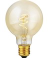 E27 4,2W dimbar LED Slim Flex filamentpære - G80, 470lm, 2200K, gullfarget glass
