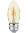 E27 4,2W dimbar Slim Flex LED kronepære - C35, 470lm, gyllent glass, 2200K