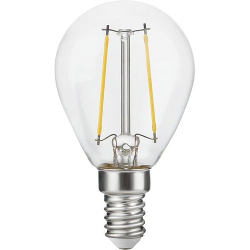 E14 2,5W dimbar LED kronepære - G45, filament, klart glass, 2700K