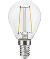 E14 2,5W dimbar LED kronepære - G45, filament, klart glass, 2700K