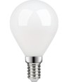 E14 4,7W dimbar LED kronepære - G45, filament, opalt glass, 2700K