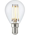 E14 4,7W dimbar LED kronepære - G45, filament, klart glass, 2700K