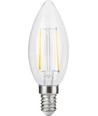E14 2,5W dimbar LED kronepære - C35, filament, 2500K, klart glass