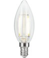 E14 2,5W dimbar LED kronepære - C35, filament, 2500K, klart glass