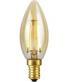 E14 2,9W dimbar LED kronepære - Filament, 250lm, 2200K, gullfarget glass, C35 candle