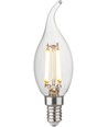 E14 4,7W dimbar LED kronepære med tipp - C35, filament, klart glass, 2700K