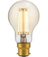 BA22d 4,7W dimbar LED-pære - A60, filament, 2200K, gullglass, 470lm