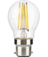 B22d 4,7W dimbar LED kronepære - G45, filament, klart glass, 2700K