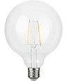 E27 2,5W dimbar LED filamentpære - G125 Globe, 250lm, 2500K, klart glass