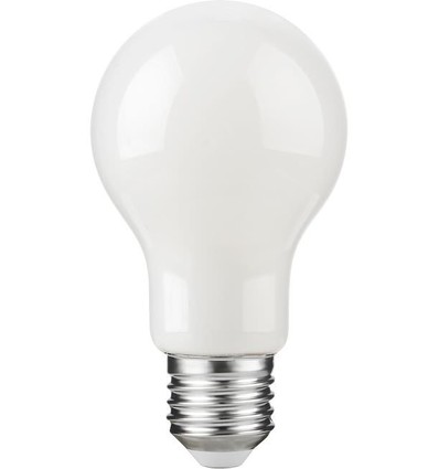 E27 7W dimbar LED-pære - A60, opalt glass, 806lm, filament
