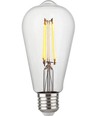 E27 4,7W dimbar LED Rustika-pære - ST64, filament, 2500K, klart glass
