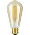 E27 4,7W dimbar LED Rustika-pære - ST64, filament, gyllent glass, 2200K, 470lm