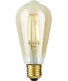E27 4,7W dimbar LED Rustika-pære - ST64, filament, gyllent glass, 2200K, 470lm
