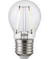 E27 2,5W dimbar LED kronepære - G45, filament, klart glass, 2500K