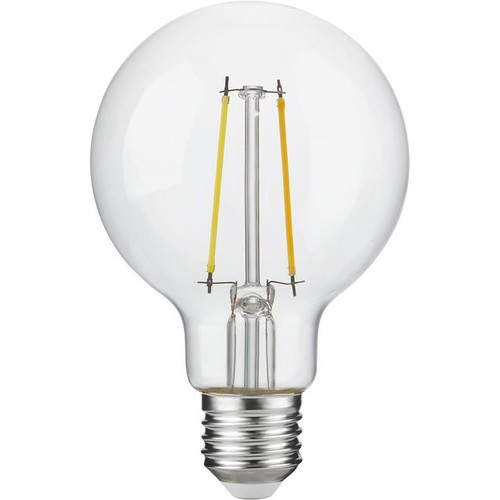 E27 2,5W dimbar LED filament pære - G80, 250lm, 2500K, klart glass
