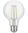 E27 2,5W dimbar LED filament pære - G80, 250lm, 2500K, klart glass