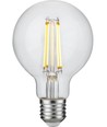 E27 4,7W dimbar LED globepære - G80, filament, 2500K, 470lm, klart glass