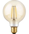 E27 2,9W dimbar LED globepære - G95, filament, 2200K, gullfarget glass