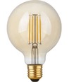 E27 4,7W dimbar LED globepære - G95, filament, 2200K, gullfarget glass
