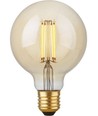 E27 4,7W dimbar LED globepære - G95, filament, 2200K, gullfarget glass