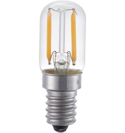 E14 1,5W LED rørpære - 6cm, 100lm, 2500K, klart glass