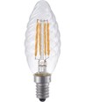 E14 4W dimbar LED kronepære - Twisted Candle, 350lm, 2200K, klart glass
