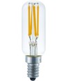 E12 3W dimbar LED rørpære, 120V - 9,5cm, filament, klart glass, 2700K
