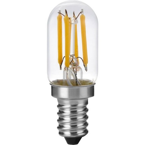 E12 2,5W dimbar LED-pære - 6cm, filament, klart glass, 2500K