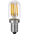 E12 2,5W dimbar LED-pære - 6cm, filament, klart glass, 2500K