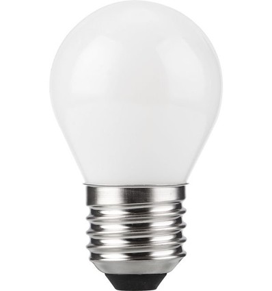 E27 4W dimbar LED kronepære - G45, filament, opalt glass, 2500K