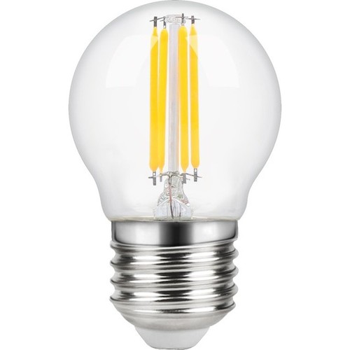 E27 4W dimbar LED kronepære - G45, filament, 2200K, klart glass