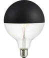 E27 6,5W dimbar LED kronepære - G125, toppforspeilet sort, filament, 2500K, 470lm