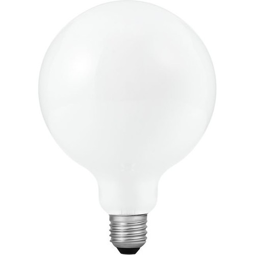 E27 8,5W dimbar LED globepære - G125, opalt glass, 810lm, 2500K filament