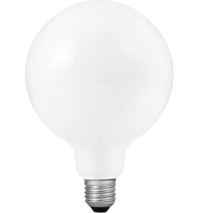 E27 8,5W dimbar LED globepære - G125, opalt glass, 810lm, 2500K filament