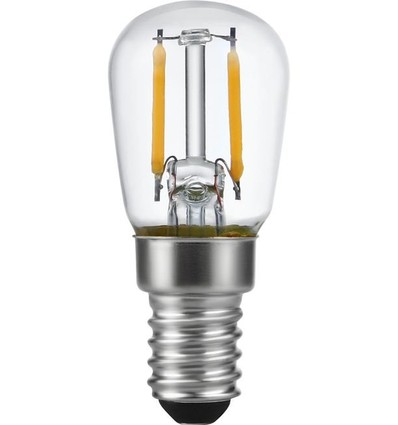 E14 1,5W LED filamentpære - 140lm, 2500K, klar, Pygmy 6cm