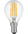 E14 4W dimbar LED kronepære - G45, filament, 2200K, klart glass