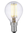 E14 4W dimbar LED kronepære - G45, filament, 2200K, klart glass