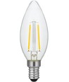 E14 2W dimbar LED kronepære - Filament, C35, 2200K, klart glass