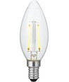 E14 2W dimbar LED kronepære - Filament, C35, 2200K, klart glass