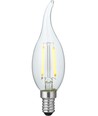 E14 1,5W dimbar LED kronepære med spiss - C35, 140lm, 2200K, klart glass, filament
