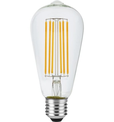 E27 5,5W dimbar LED filamentpære - ST64 Rustika, 460lm, 2200K, klart glass