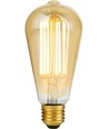 E27 6,5W dimbar LED filamentpære - ST64 Rustika, 2200K, gullfarget glass, 550lm