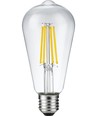 E27 8W dimbar LED Rustika-pære - ST64, filament, 2500K, klart glass, 650lm