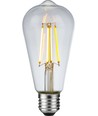 E27 8W dimbar LED Rustika-pære - ST64, filament, 2500K, klart glass, 650lm