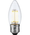 E27 4W dimbar LED kronepære - C35, filament, 2500K, klart glass